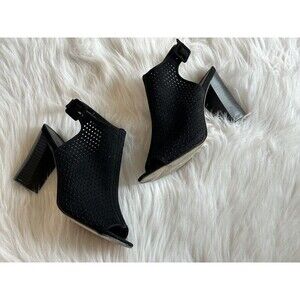 Madden Girl Women’s Size 7 Black Suede Beckie Open Toe Casual Slingback Sandals